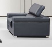 Italian 100% leather chair in gray w/ adjustable headrests