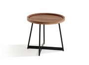 Oval walnut top end table