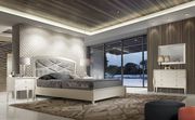 Champagne beige modern king bed made in Spain main photo