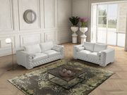 Italian white leather ultra-modern low-profile sofa