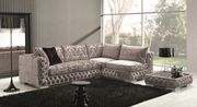 Dark gray tufted sectional made in Italy