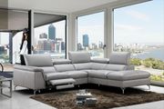 Elemental gray leather recliner sectional sofa main photo