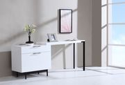Modern white high-gloss office desk main photo