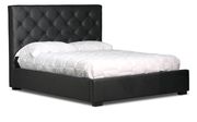 Black diamond-tuft affordable full size bed w/ storage main photo