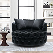 Black modern akili swivel accent chair barrel chair for hotel living room main photo