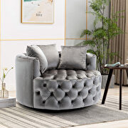 W010 (Silver) Silver gray modern akili swivel accent chair barrel chair for hotel living room