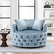 Light blue modern akili swivel accent chair barrel chair for hotel living room main photo