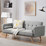 Light gray linen double corner folding sofa bed main photo