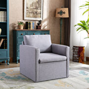 Accent chiar with modern gray linen fabric main photo