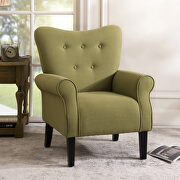 Avocado linen modern wing back accent chair main photo