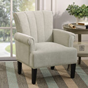 W520 (Cream) Accent rivet tufted polyester armchair, cream