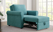 Teal linen 3-in-1 sofa bed chair, convertible sleeper chair bed