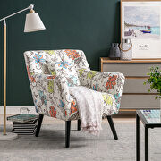 Flower upholstery accenting chair with pillow