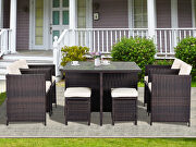 U style 9 piece rattan conversation patio dining set