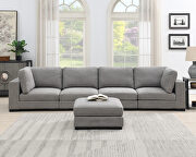 L230 Gray modular sofa customizable and reconfigurable deep seating with removable ottoman