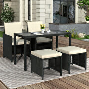 L048 (Black) 5-piece rattan outdoor patio furniture set