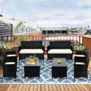 8 pcs patio furniture outdoor garden conversation wicker sofa set main photo