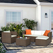 Brown rattan patio furniture 4 piece set
