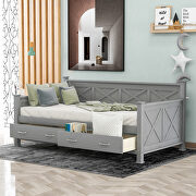 W210 (Gray) Modern and rustic casual style twin size daybed with 2 large drawers