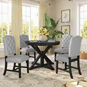 Espresso finish retro style dining table set with extendable table and 4 upholstered chairs main photo