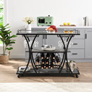 G100 (Black) Industrial serving cart with 3 tier storage shelves in black and gray