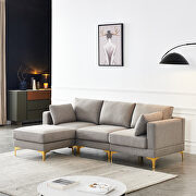 GY529 (Gray) Gray fabric modern leisure l-shape couch