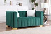 W203 (Green) Dark green premium quality velvet upholstery chesterfield loveseat