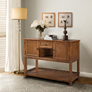 Console table with drawers in natural finish main photo