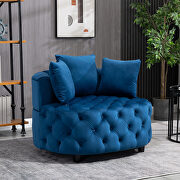 Blue velvet classical barrel chair main photo