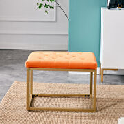 ST001 (Orange) Orange velvet modern luxury style ottoman