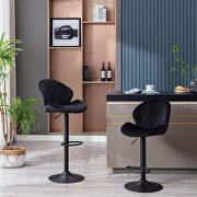 WB902 (Black) Bar stools set of 2 adjustable barstools with back and footrest in black