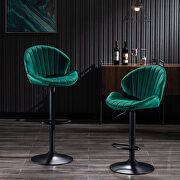 Bar stools set of 2 adjustable barstools with back and footrest in green main photo
