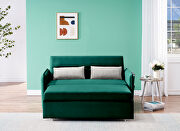 Green velvet fabric upholstery sofa pull out bed main photo