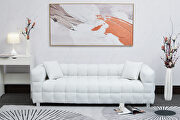 White fleece fabric comfortable sofa main photo