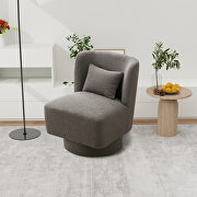 Gray boucle swivel accent chair main photo