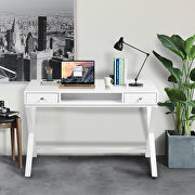 Computer desk with lift table top in white main photo