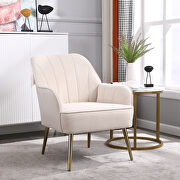 XR501 (Beige) Beige velvet modern mid-century chair