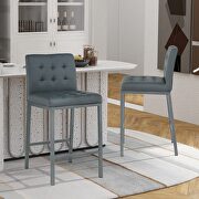RG712 (Gray) Gray pu leather modern design high counter stool set of 2