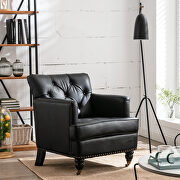 W054 (Black) Hengming modern style black pu leather tub chair