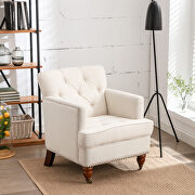 W054 (Beige) Hengming modern style beige linen tub chair