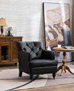 Black pu leather modern style accent chair main photo