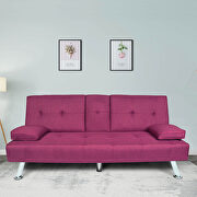 Futon sofa bed sleeper purple fabric