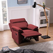 Red fabric relax lounge manual recliner main photo