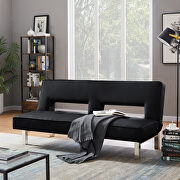 Futon sofa bed sleeper black pu main photo