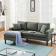 DD102 (Gray) Dark gray fabric sectional sofa left hand facing