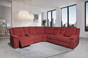 Mannual motion sofa red fabric