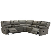 Motion sofa gray pu upholstery