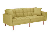 Futon sofa bed sleeper yellow linen fabric main photo