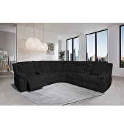 W536 (Black) Mannual motion sofa black fabric