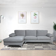 L060 (Gray) Sectional sofa light gray velvet left hand facing